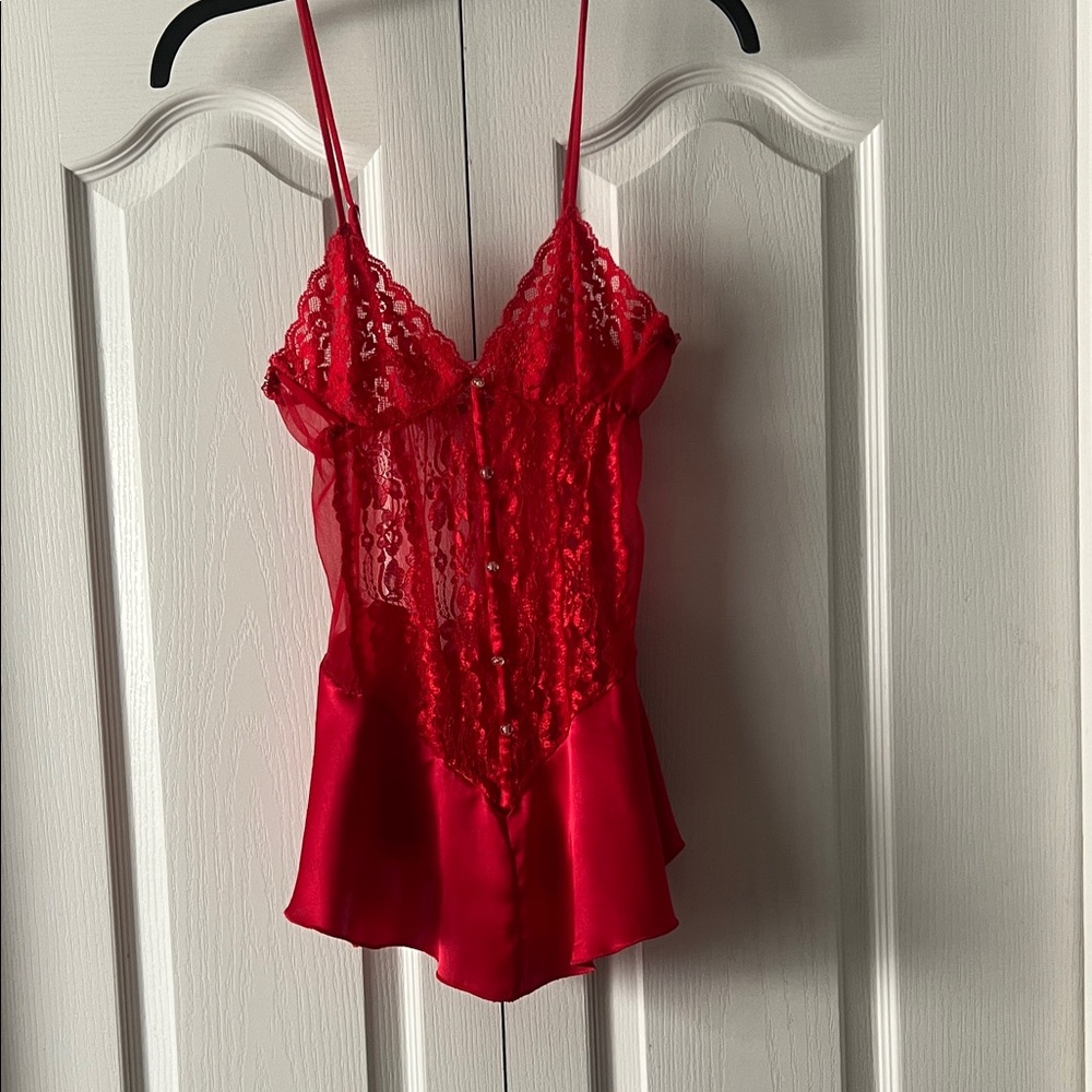 Intimo Red Lace Chemise